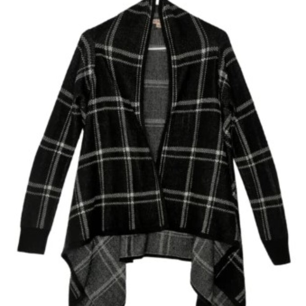 Merona Black Plaid Cardigan Sweater